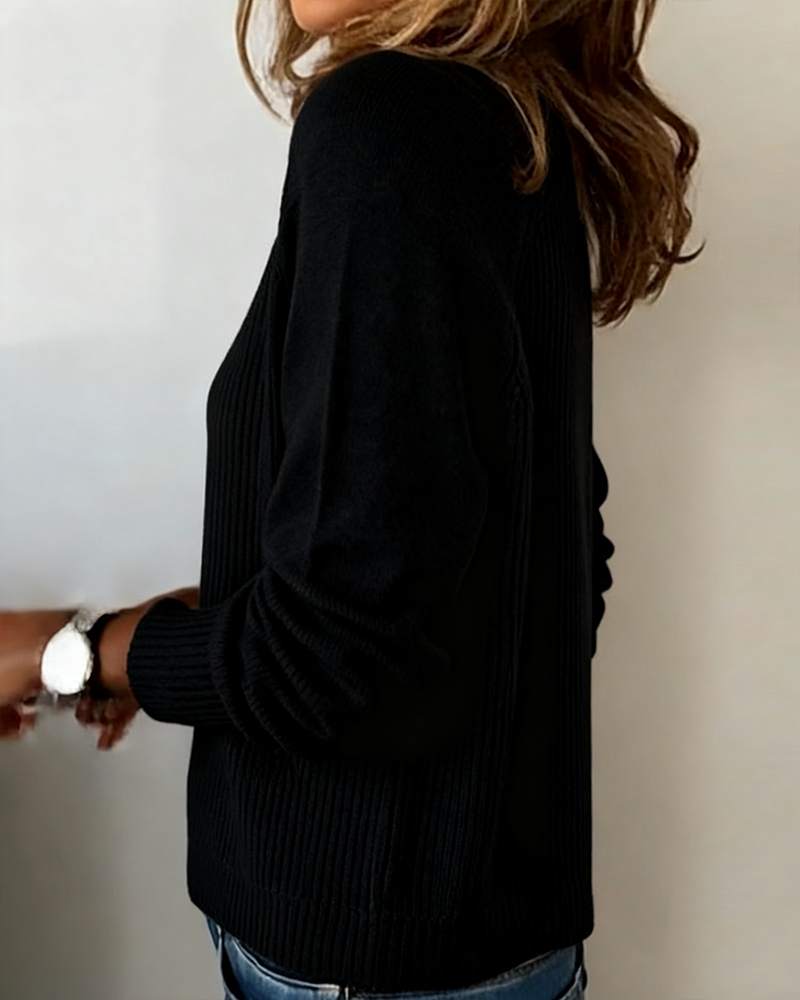 Lune & Léa - Pull Élégant Bouton Manche Raglan